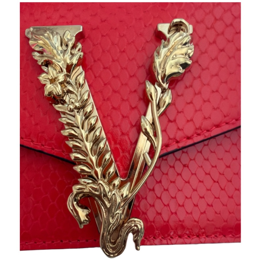 SOLD NWT Versace Virtus Red Python-Embossed Crossbody 2024 - Picture 2 of 6